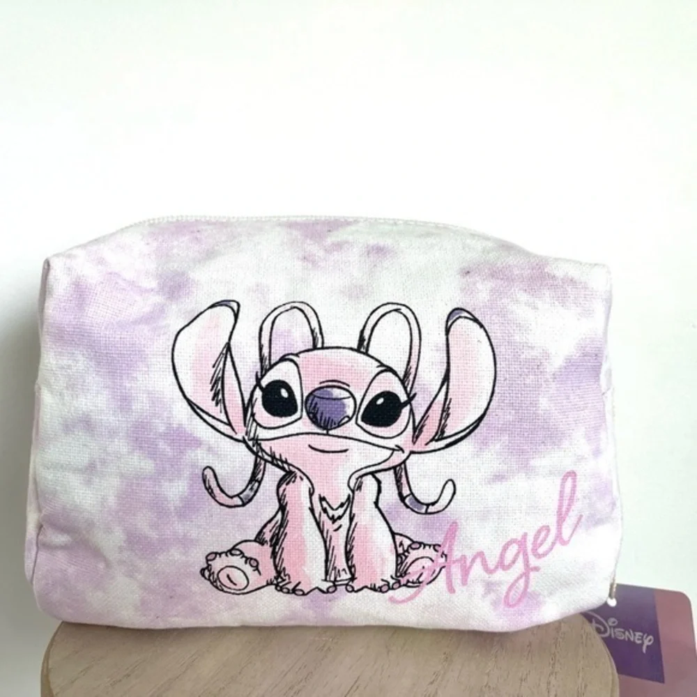 Disney Angel | Pink & White Fabric Makeup Bag | NWT
